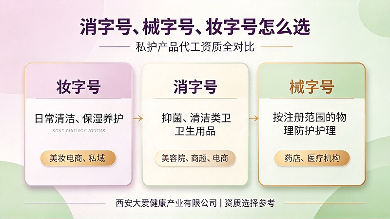 消字号、械字号、妆字号怎么选？私护产品代加工资质全对比